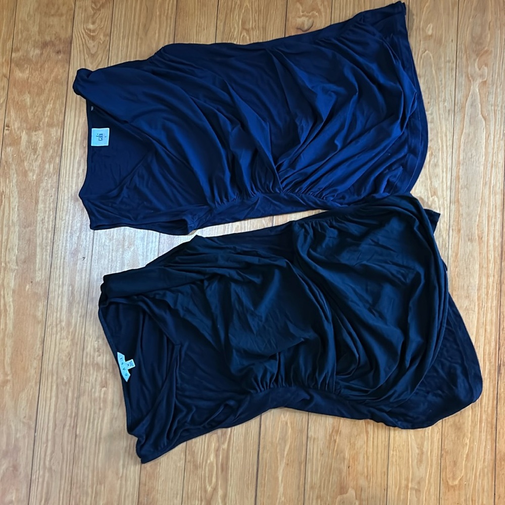 2 Cabi sleeveless wrap tops